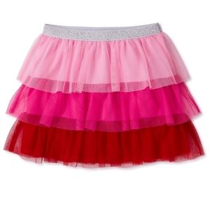 NWT Girls Mesh Tiered Skirt